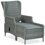3 Piece Garden Lounge Set with Cushions Poly Rattan Light Grey - Top-Down View
