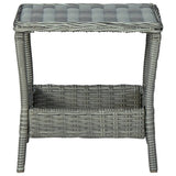 3 Piece Garden Lounge Set with Cushions Poly Rattan Light Grey - Extra Image