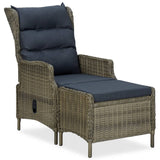 3 Piece Garden Lounge Set with Cushions Poly Rattan Brown - Side View