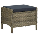 3 Piece Garden Lounge Set with Cushions Poly Rattan Brown - Extra Image