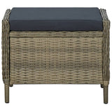 3 Piece Garden Lounge Set with Cushions Poly Rattan Brown - Extra Image