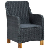 3 Piece Garden Lounge Set with Cushions Poly Rattan Dark Grey - Top-Down View