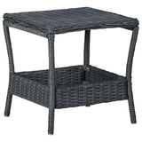 3 Piece Garden Lounge Set with Cushions Poly Rattan Dark Grey - Extra Image