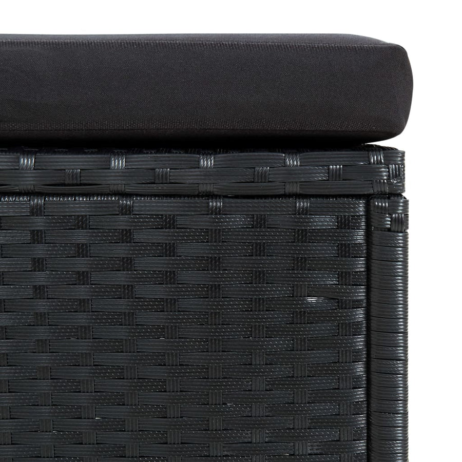 6 Piece Garden Lounge Set with Cushions Poly Rattan Black