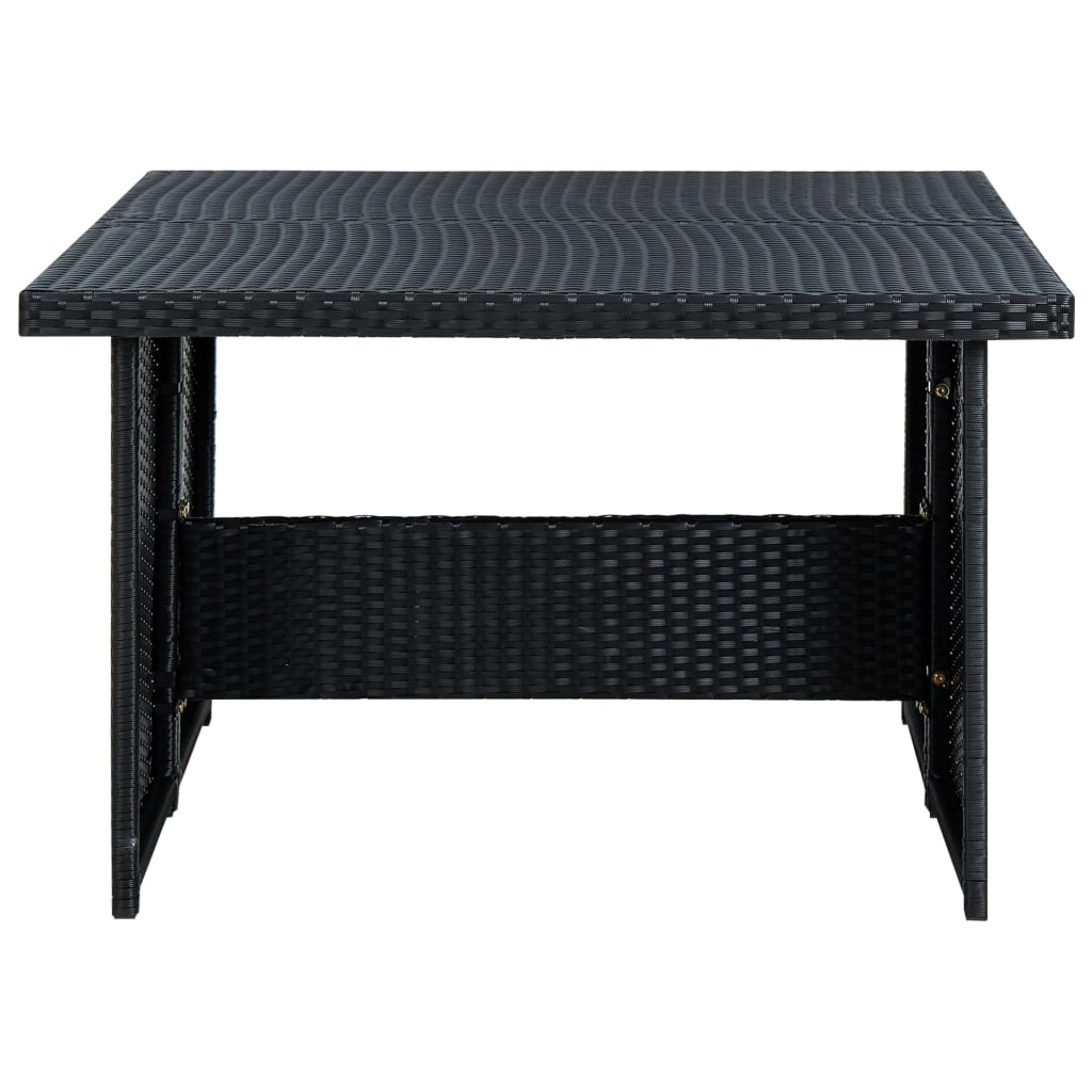 6 Piece Garden Lounge Set with Cushions Poly Rattan Black