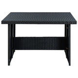 6 Piece Garden Lounge Set with Cushions Poly Rattan Black - Close-Up Angle