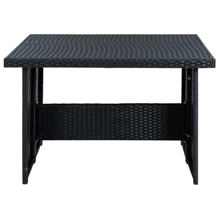 6 Piece Garden Lounge Set with Cushions Poly Rattan Black