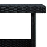 6 Piece Garden Lounge Set with Cushions Poly Rattan Black - Low Angle
