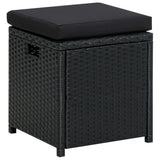 6 Piece Garden Lounge Set with Cushions Poly Rattan Black - Extra Image