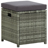6 Piece Garden Lounge Set with Cushions Poly Rattan Grey - 45-Degree Angle