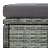 6 Piece Garden Lounge Set with Cushions Poly Rattan Grey - Rear View