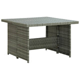 6 Piece Garden Lounge Set with Cushions Poly Rattan Grey - Low Angle