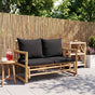 Garden Bench with Cushions 115 cm Bamboo
