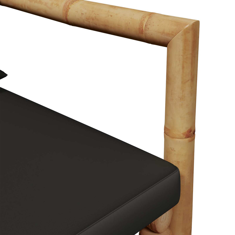 Garden Bench with Cushions 115 cm Bamboo