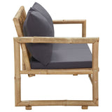 Garden Bench with Cushions 115 cm Bamboo - Side View