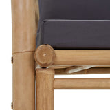 Garden Bench with Cushions 115 cm Bamboo - Rear View