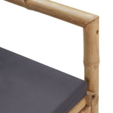 Garden Bench with Cushions 115 cm Bamboo - Close-Up Angle