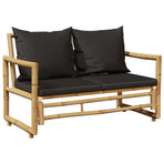 Garden Bench with Cushions 115 cm Bamboo
