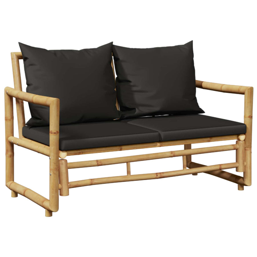Garden Bench with Cushions 115 cm Bamboo