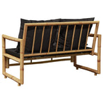 Garden Bench with Cushions 115 cm Bamboo