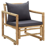 Garden Chairs with Cushions 2 pcs Bamboo - Front View