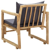 Garden Chairs with Cushions 2 pcs Bamboo - Rear View