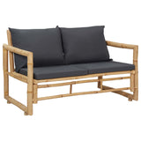 4 Piece Garden Lounge Set with Cushions Bamboo - Side View