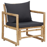 4 Piece Garden Lounge Set with Cushions Bamboo - 45-Degree Angle