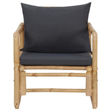 4 Piece Garden Lounge Set with Cushions Bamboo - Rear View