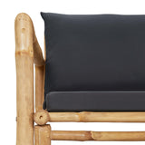 4 Piece Garden Lounge Set with Cushions Bamboo - Close-Up Angle