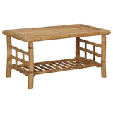 4 Piece Garden Lounge Set with Cushions Bamboo - Low Angle