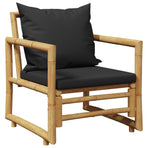 4 Piece Garden Lounge Set with Cushions Bamboo