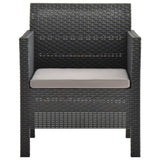 Garden Chair with Cushion Anthracite 63x65x76 cm PP Rattan - Front View