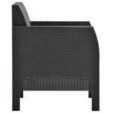 Garden Chair with Cushion Anthracite 63x65x76 cm PP Rattan - Side View