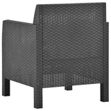 Garden Chair with Cushion Anthracite 63x65x76 cm PP Rattan - Top-Down View
