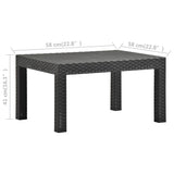 Garden Table Anthracite 58x58x41 cm PP Rattan - Rear View
