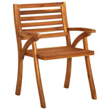 Garden Dining Chairs with Cushions 3 pcs Solid Acacia Wood - Side View