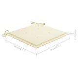 Garden Dining Chairs with Cushions 3 pcs Solid Acacia Wood - Close-Up Angle