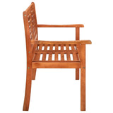 2-Seater Garden Bench with Cushion 120 cm Solid Eucalyptus Wood - Top-Down View