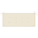 2-Seater Garden Bench with Cushion 120 cm Solid Eucalyptus Wood - Close-Up Angle