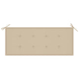2-Seater Garden Bench with Cushion 120 cm Solid Eucalyptus Wood - Close-Up Angle