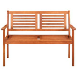 2-Seater Garden Bench with Cushion 120 cm Solid Wood Eucalyptus - Side View