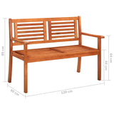 2-Seater Garden Bench with Cushion 120 cm Solid Eucalyptus Wood - Extra Image