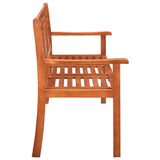 3-Seater Garden Bench with Cushion 150 cm Solid Eucalyptus Wood - Side View