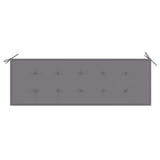 3-Seater Garden Bench with Cushion 150 cm Solid Eucalyptus Wood - Rear View