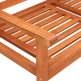 3-Seater Garden Bench with Cushion 150 cm Solid Eucalyptus Wood - Rear View
