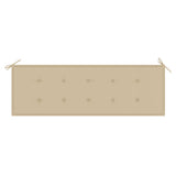 3-Seater Garden Bench with Cushion 150 cm Solid Eucalyptus Wood - Close-Up Angle