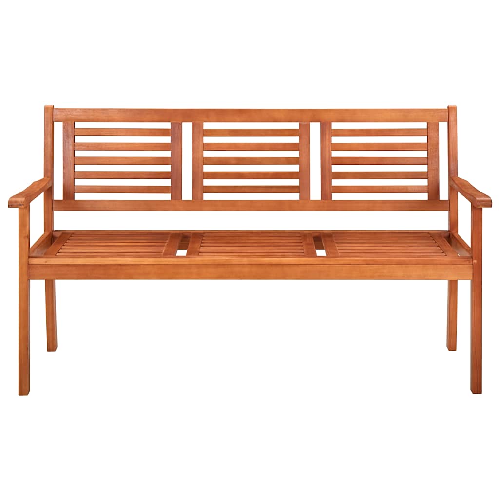 3-Seater Garden Bench with Cushion 150 cm Solid Wood Eucalyptus