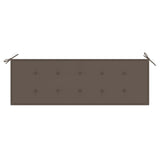 3-Seater Garden Bench with Cushion 150 cm Solid Eucalyptus Wood - Close-Up Angle