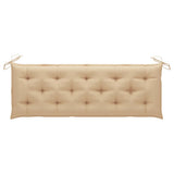 3-Seater Garden Bench with Cushion 150 cm Solid Eucalyptus Wood